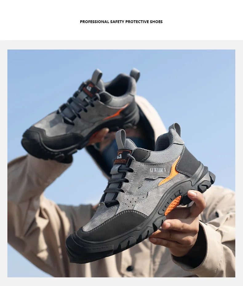 Men’s Lightweight Safety Work Shoes – Plastic Toe & Anti-Puncture